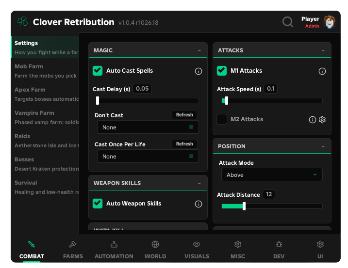 The CloverLib menu running inside Clover Retribution